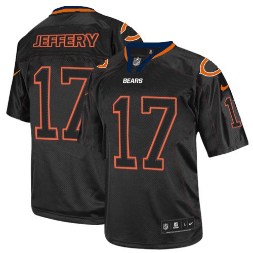 Men's Elite Alshon Jeffery Nike Jersey Lights Out Black - #17 NFL Chicago Bears